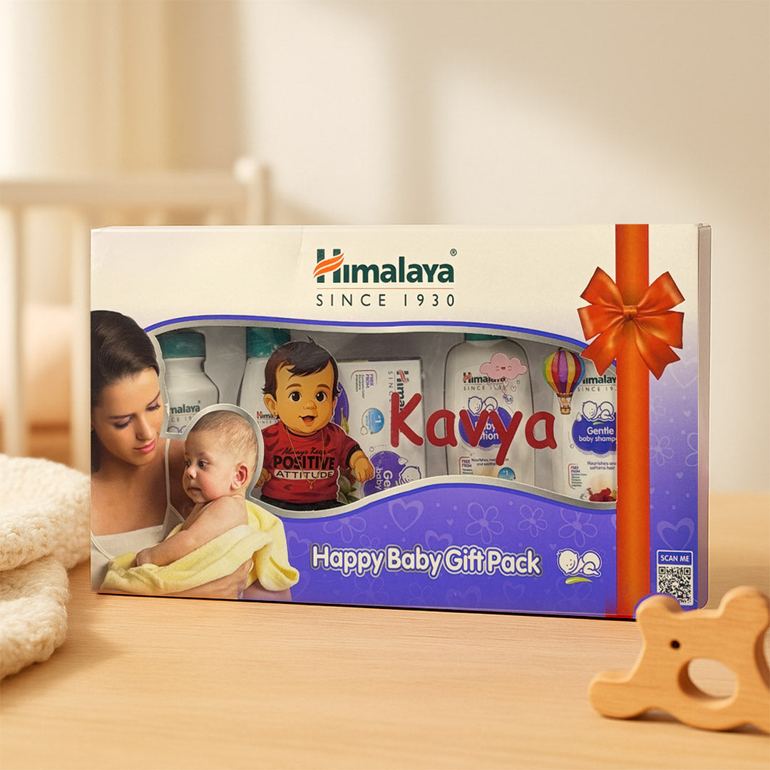 Personalized Himalaya Happy Baby Gift Pack | Custom Baby Name Edition| Love Craft Gifts