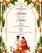 Personalized Shubh Vivaah Digital Invitation Card | Custom Couple Details & Marriage Ceremony Information | Elegant Hindu E-Invite Design | Love Craft Gifts™