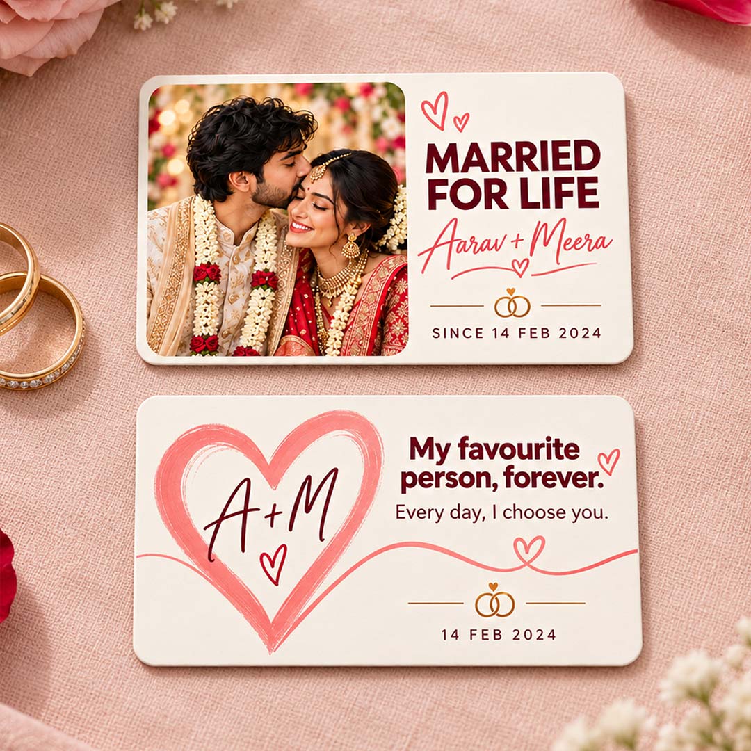 Personalized Husband Wife Photo Card with Names | Love Craft Gifts™