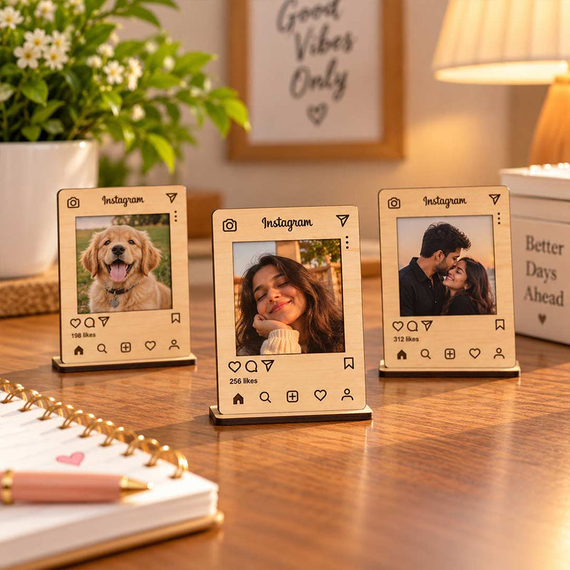 Personalized Instagram Photo Frame Table Top 3x5" | Custom Photo Desk Stand | Love Craft Gifts™