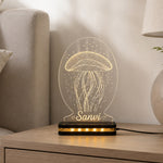 Personalized Jellyfish Name Lamp 6x8" | Custom Ocean Inspired Tabletop Display | Love Craft Gifts™
