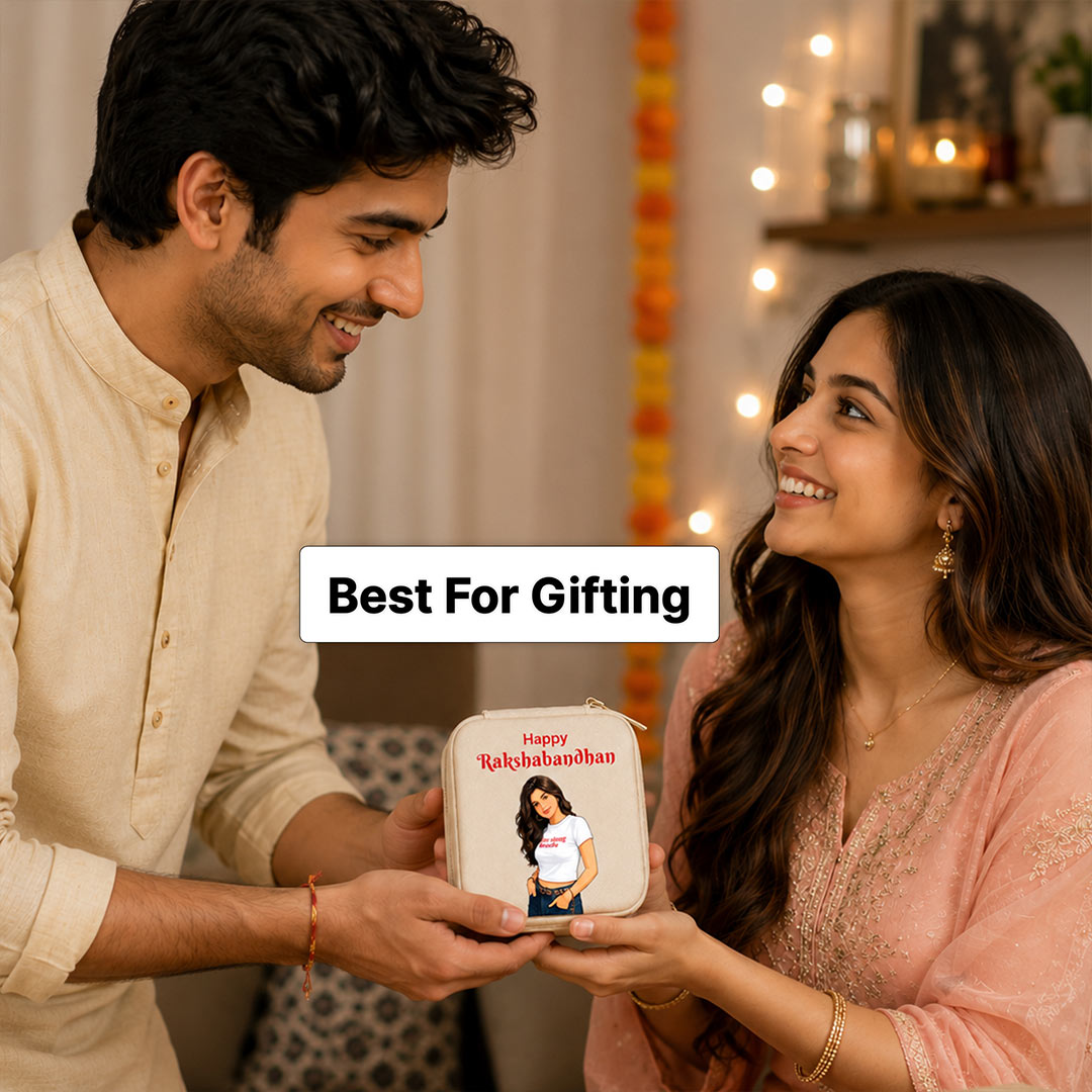 Personalized Jewellery Organizer Box | Custom Photo Printed Rakhi Gift for Sister | Love Craft Gifts™