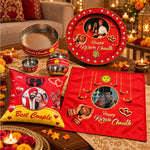 Personalized Karwa Chauth Gift Set with Photo Mat & Cushion | Love Craft Gifts™
