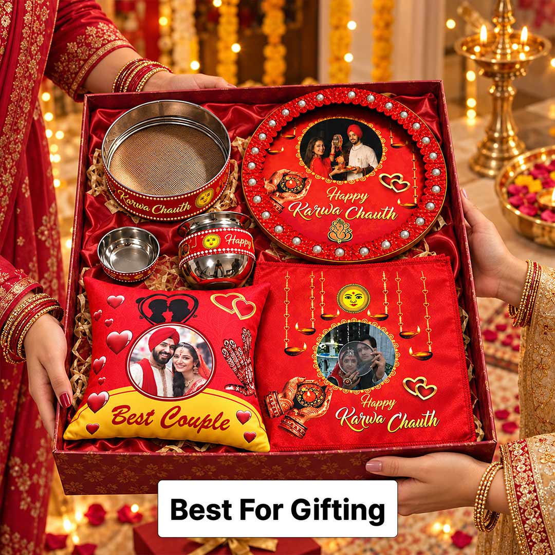 Personalized Karwa Chauth Gift for Wife | Pooja Combo | Love Craft Gifts™