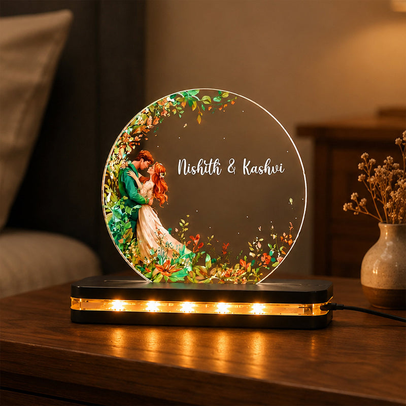 Personalized LED Couple Lamp 6×8 Inch | Custom Couple Names | Wedding & Anniversary Gift