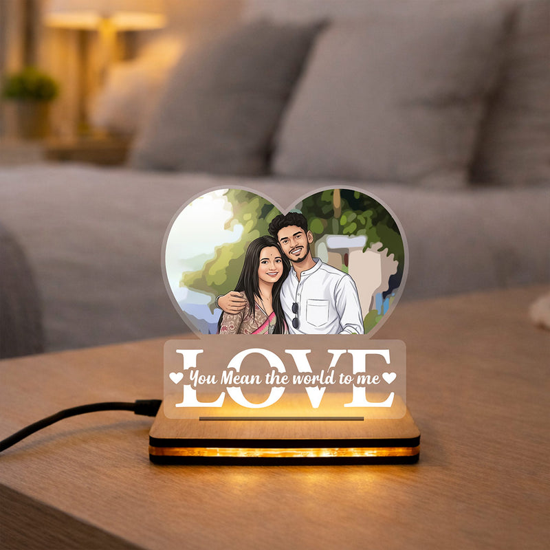 Personalized LED Couple Night Lamp | Custom Cartoon Acrylic Lamp Gift for Husband, Wife & Couples | Love Craft Gifts™