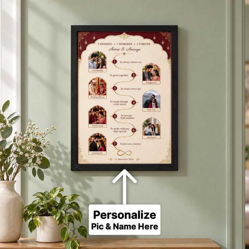 Personalized Love Story Frame with Photos Names & Date | Love Craft Gifts™