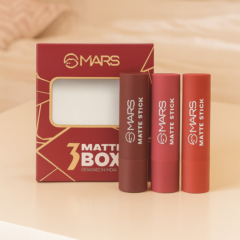 Mars Matte Lipsticks Box | Set of 3 | Custom Name on Lipstick Tube | Love Craft Gifts