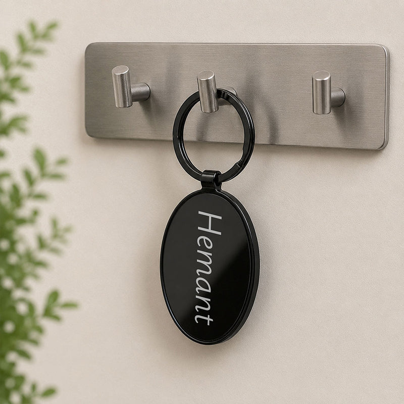 Personalized Metal Name Keychain | Premium Oval Key Holder | Love Craft Gifts™