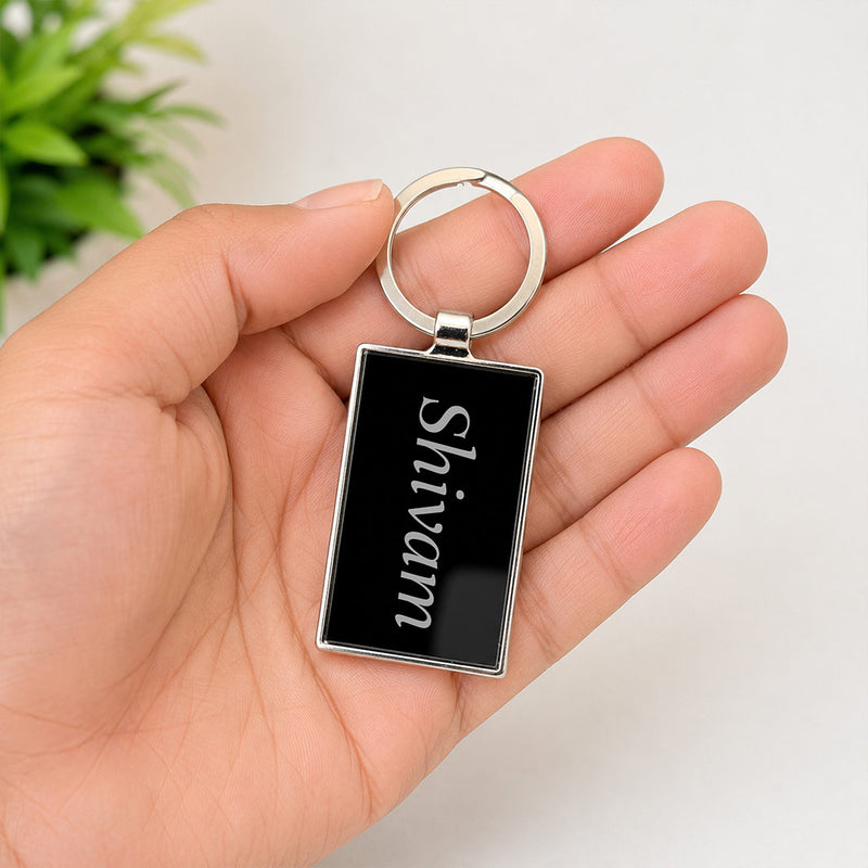 Personalized Metal Rectangle Keychain 5x2 CM | Custom Name Keychain | Love Craft Gifts™