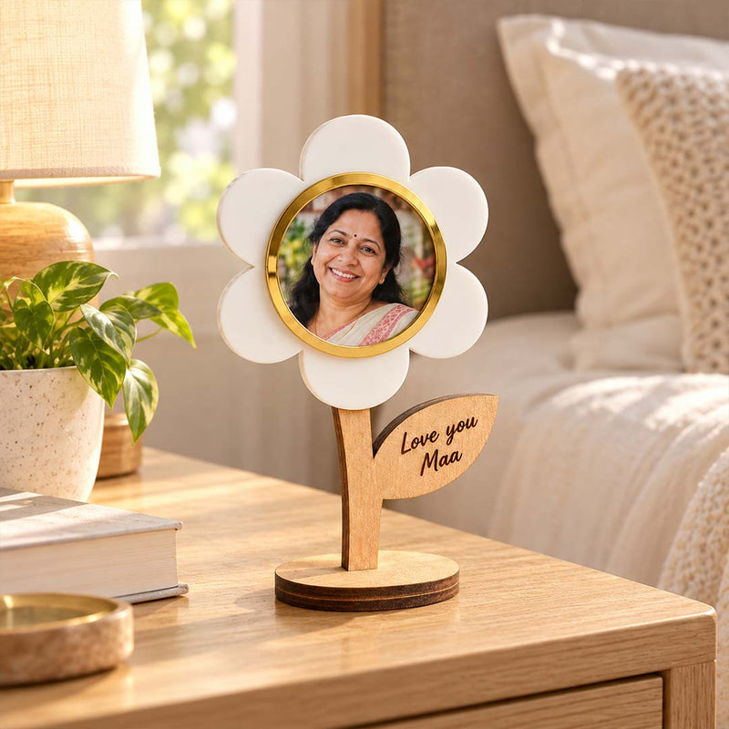 Personalized Mom Photo Tabletop 4x6" with Wooden & Acrylic Finish | Love Craft Gifts™
