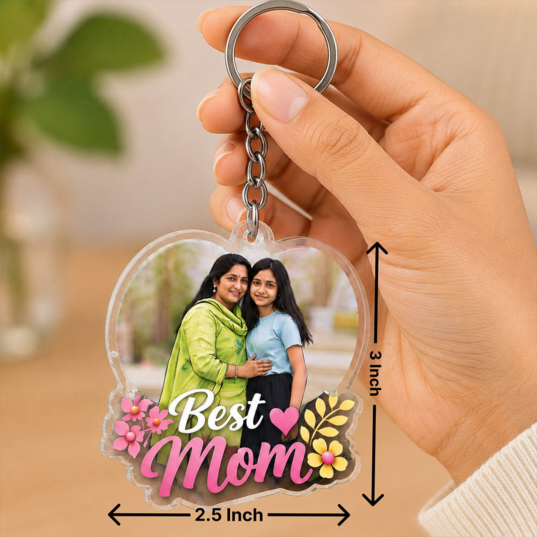 Personalized Mother's Day Photo Keychain | Custom Acrylic Gift for Mom | Love Craft Gifts™