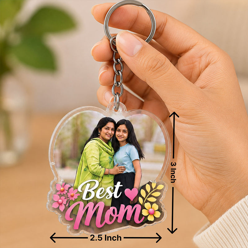 Personalized Mother's Day Photo Keychain | Custom Acrylic Gift for Mom | Love Craft Gifts™