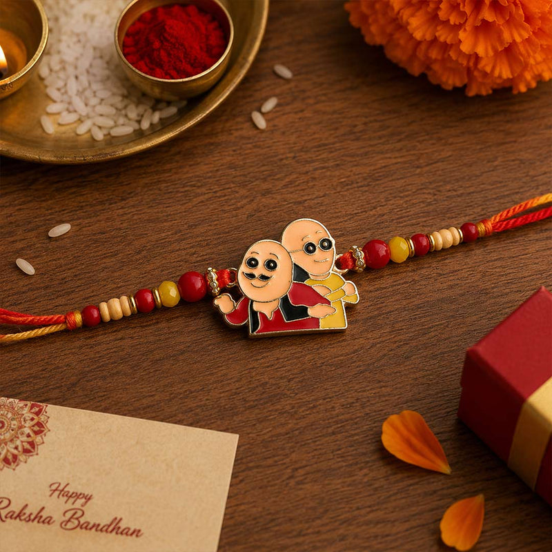 Personalized Motu Patlu Rakhi for Kids Cute Cartoon Character Raksha Bandhan Gift for Brother | Love Craft Gifts™