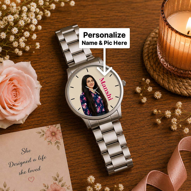 Personalized Name & Picture Watch Gift for Wife Girlfriend Sister | Love Craft Gifts™