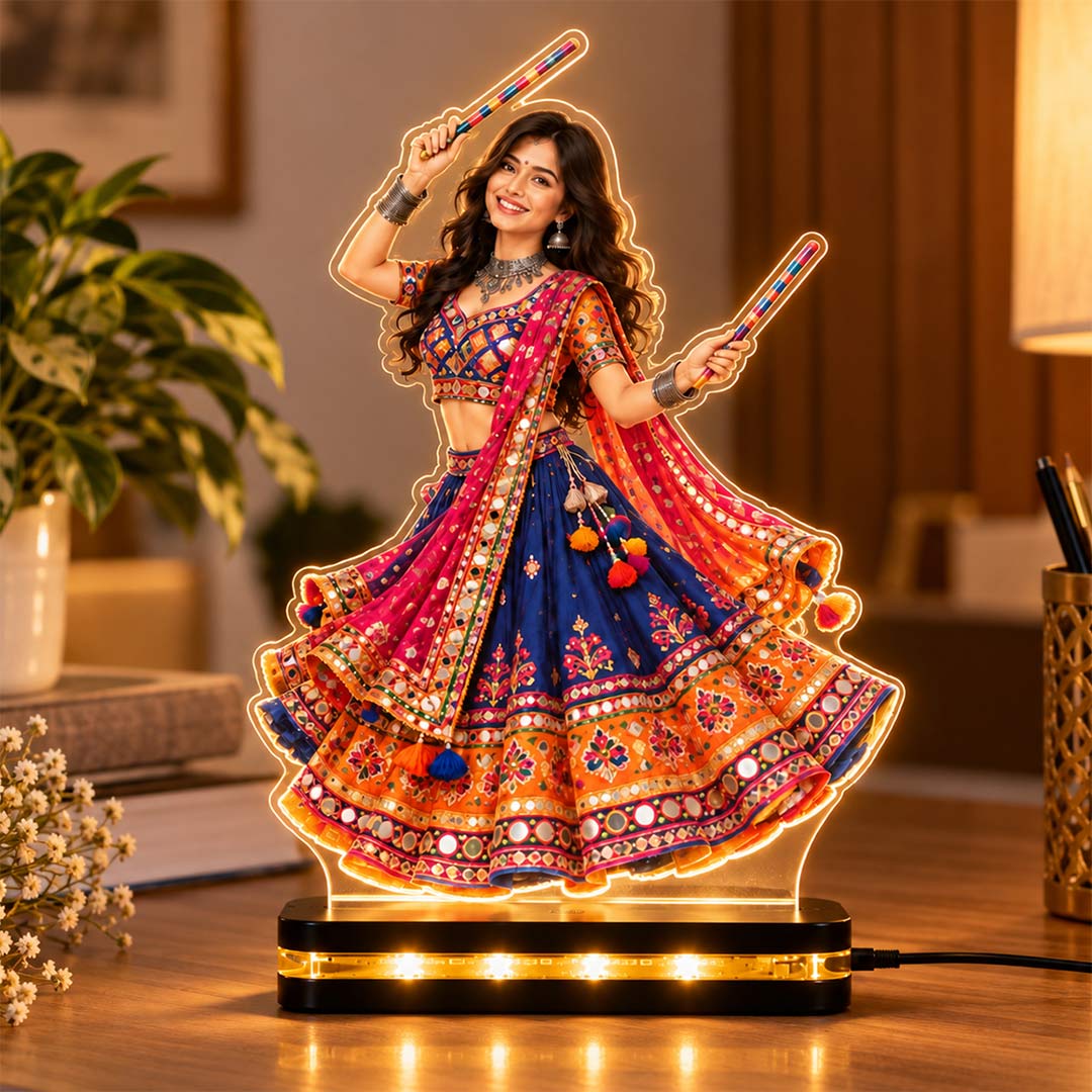 Personalized Navratri Photo Lamp | Love Craft Gifts™