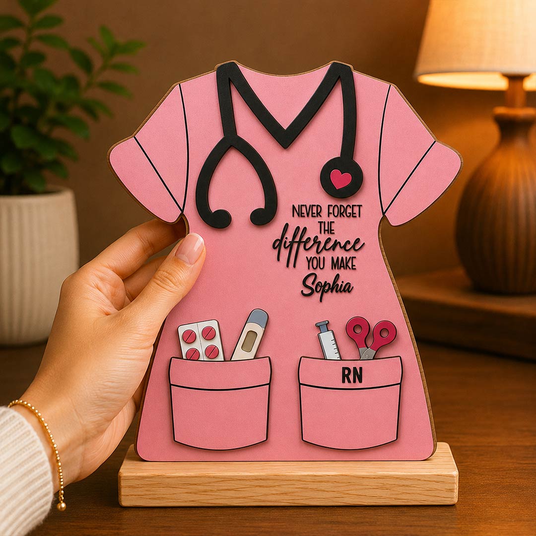 Personalized Nursing Graduation Gift for Her | Custom Nurse Name Table Stand 6x7 Inch
