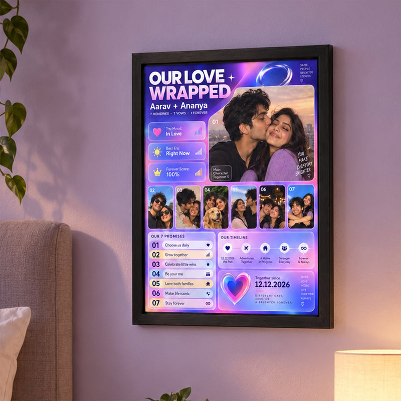 Personalized Our Love Wrapped Couple Frame | Gen Z Couple Gift | Love Craft Gifts™