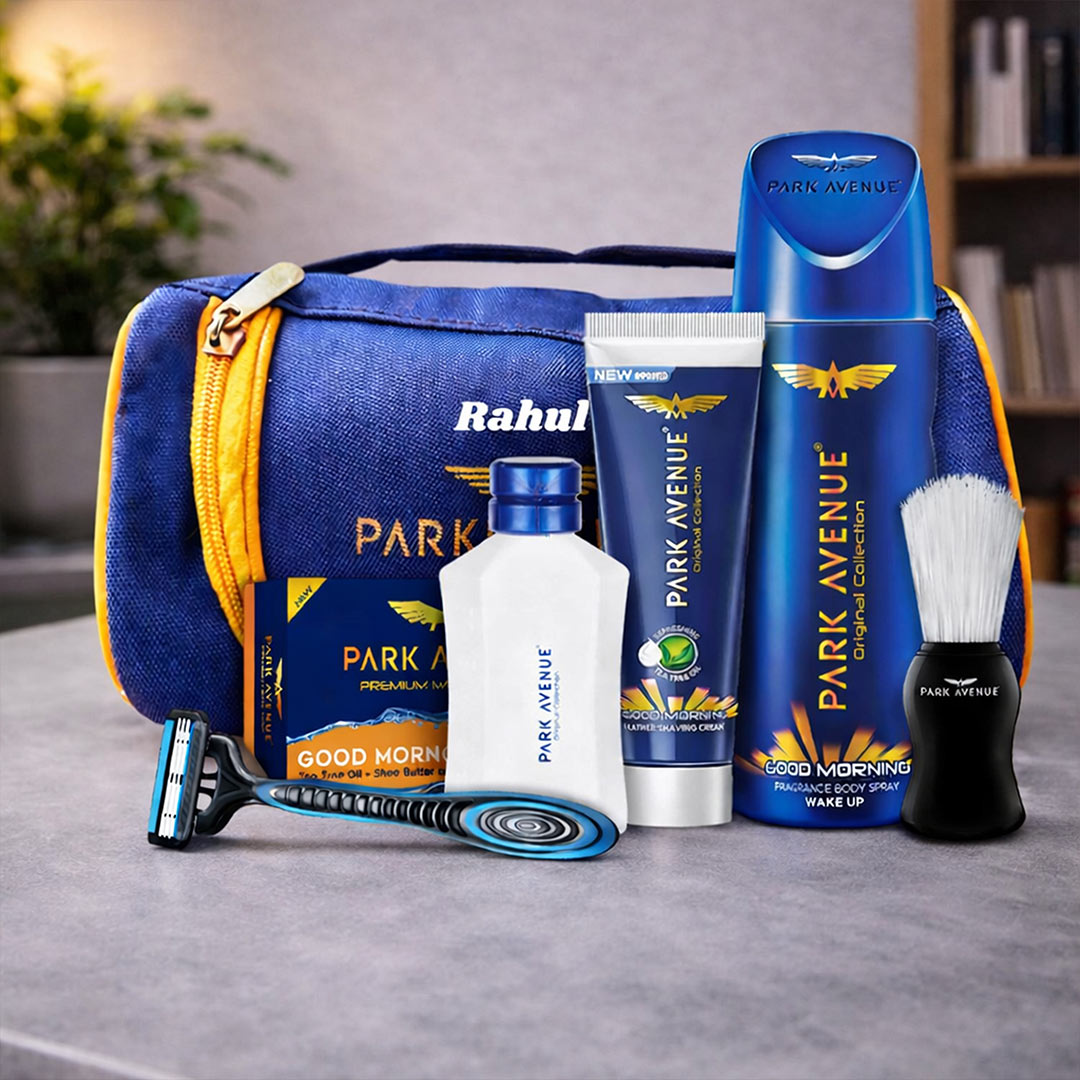 Personalized Park Avenue Luxury Grooming Collection 8-in-1 Grooming Kit for Men with Travel Pouch | Love Craft Gifts