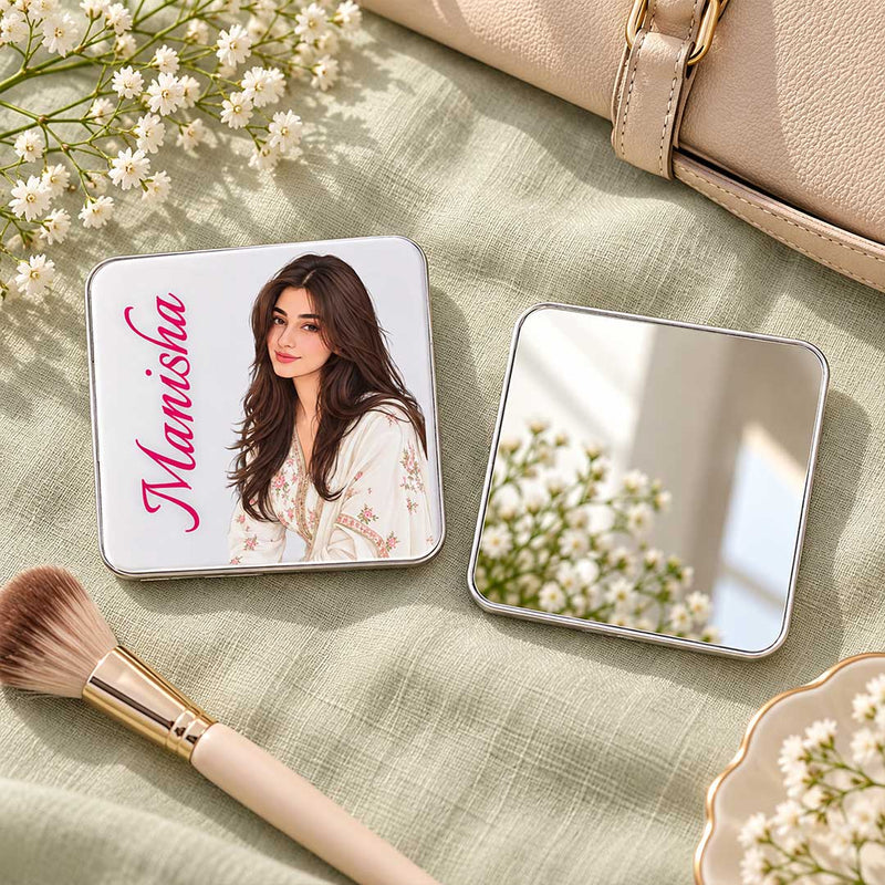 Personalized Picture Compact Mirror with Name | Love Craft Gifts™