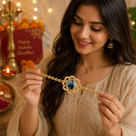 Personalized Picture Rakhi Elegant Gold Designer Rakhi for Raksha Bandhan | Love Craft Gifts™