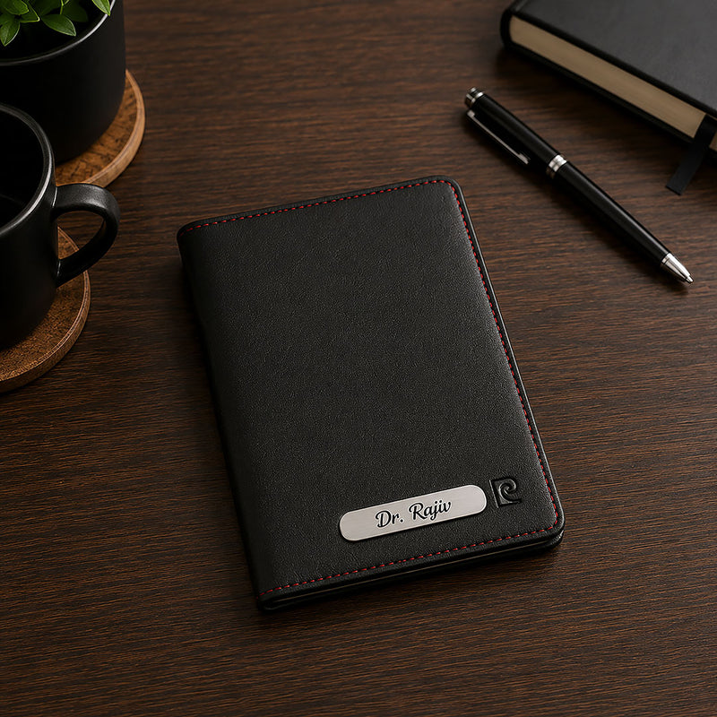 Personalized Pierre Cardin Executive Gift Set | Black Organizer Diary & Passport Holder | Love Craft Gifts™
