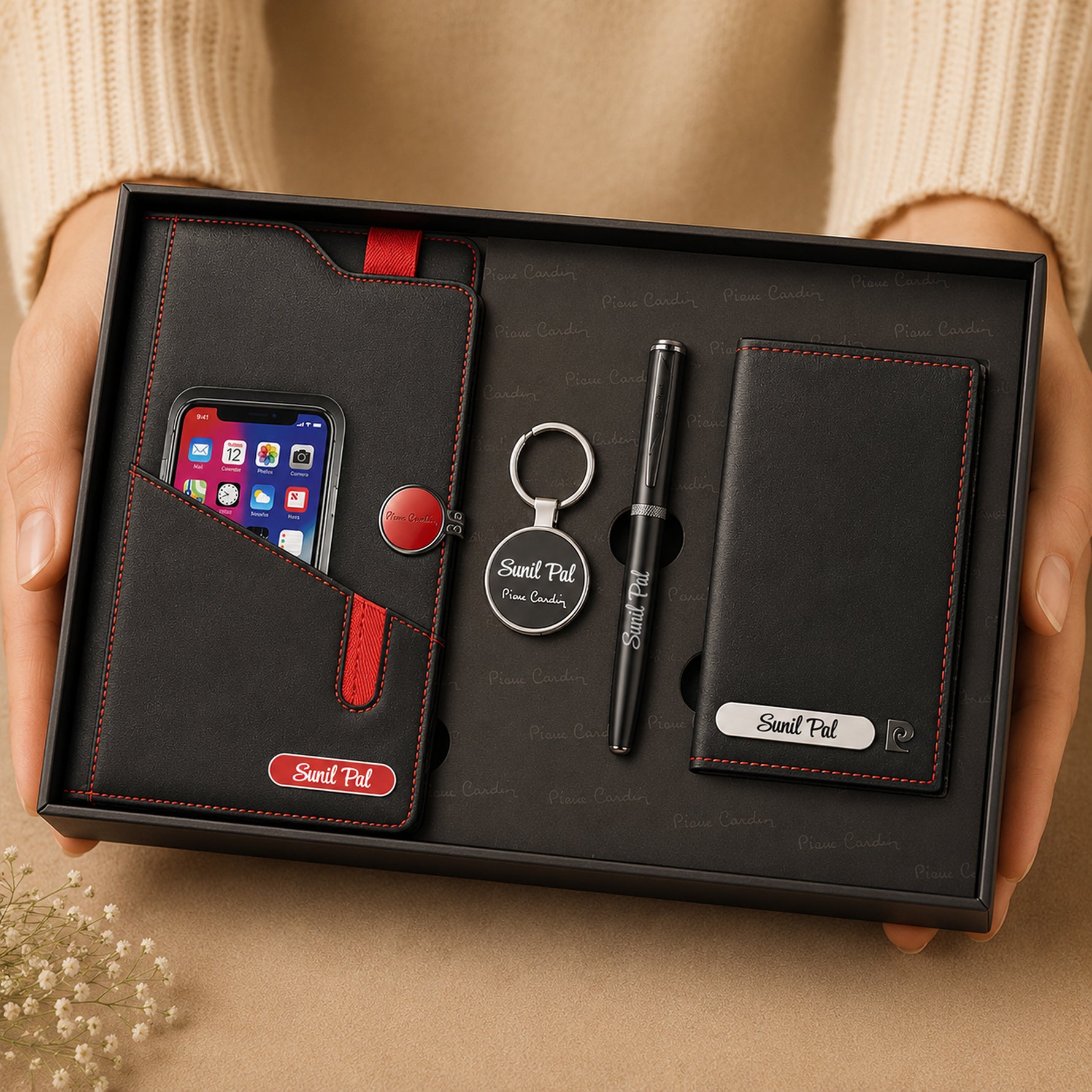Personalized Pierre Cardin Office Gift Set | Premium Organizer Diary & Pen Gift Box | Love Craft Gifts™