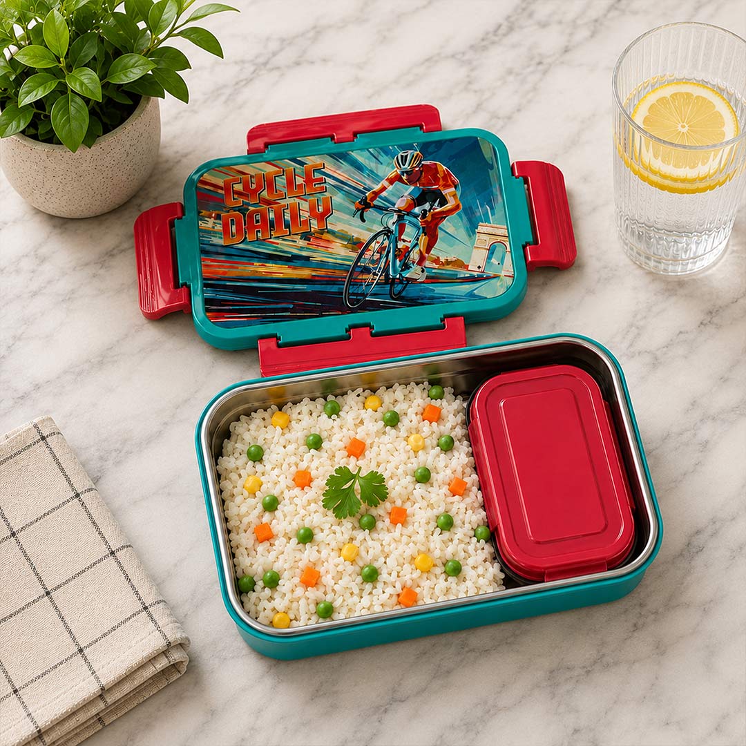 Personalized Pluto Stainless Steel Lunch Box with Custom Name | BPA Free 800ml+150ml School Tiffin Gift for Kids & Boys - Love Craft Gifts™