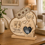 Personalized Pregnancy Countdown Sonogram Photo Stand 6x8 Inch | Mom-to-Be Keepsake | Love Craft Gifts™