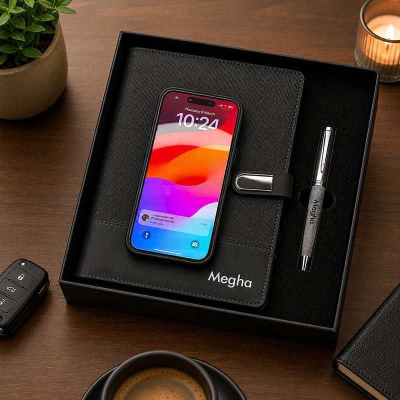 Personalized Premium Diary & Pen Set | Custom Name Executive Office Gift for Professionals | Love Craft Gifts™