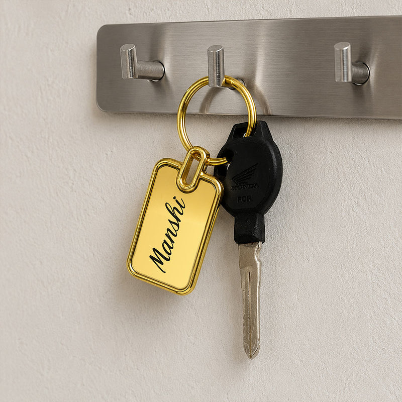 Personalized Premium Gold Metal Keychain 5x2 CM | Custom Name Keepsake | Love Craft Gifts™