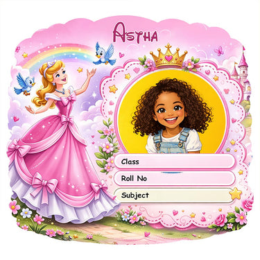 Personalized Princess Fairy Theme Kids Name Slips (2x3 Inch, 28 Stickers) – Custom Name & Photo School Labels | Love Craft Gifts