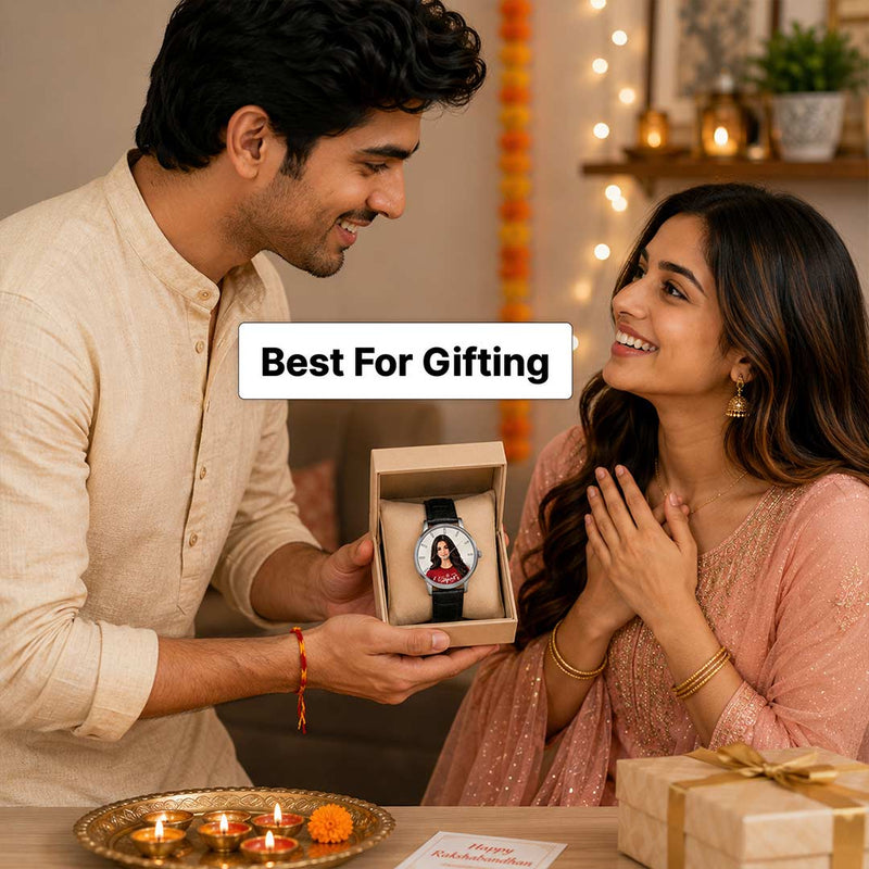 Personalized Raksha Bandhan Photo Watch | Custom Analog Wrist Watch for Brother | Love Craft Gifts™