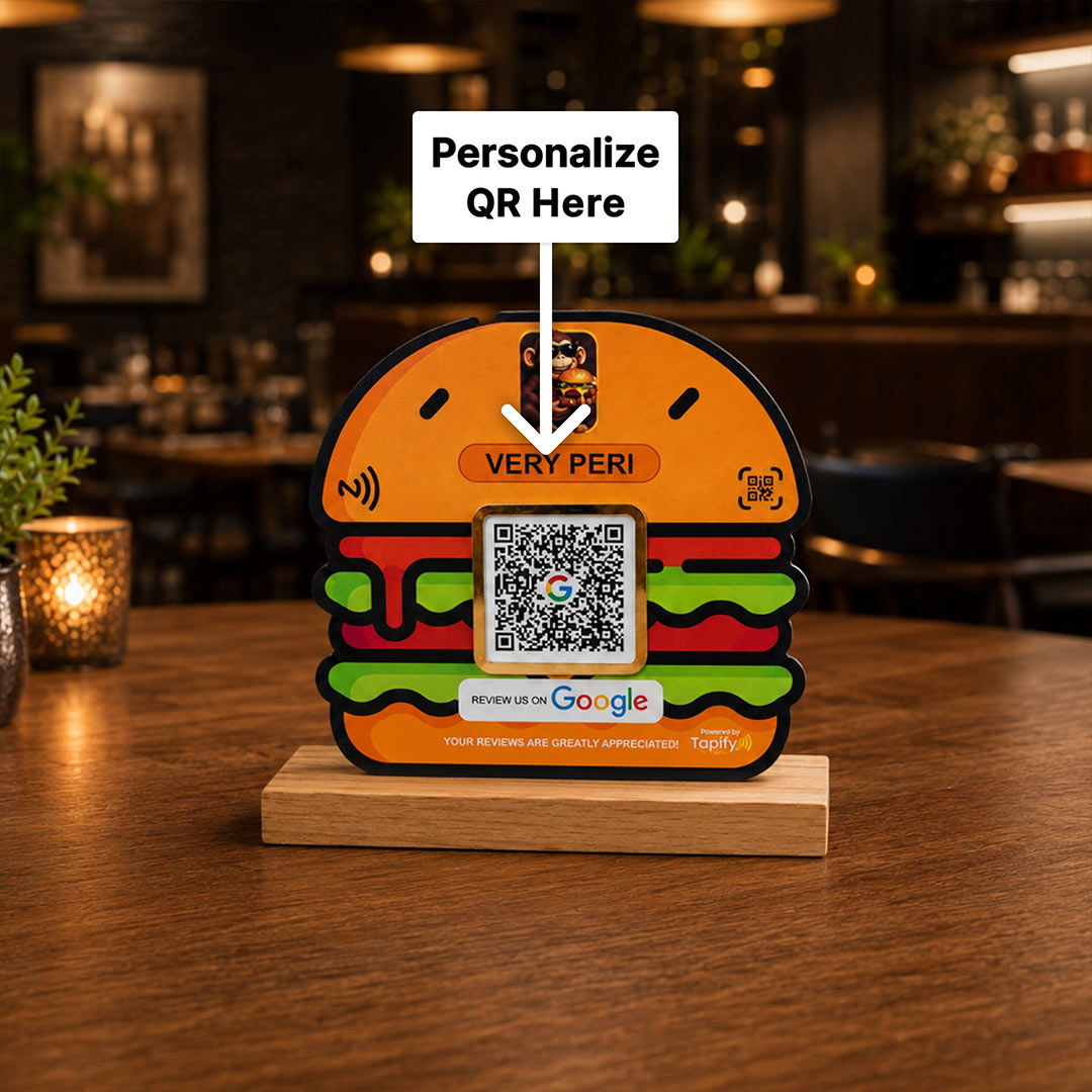 Personalized Restaurant Google Review QR Stand | Custom Business QR Display | Love Craft Gifts™