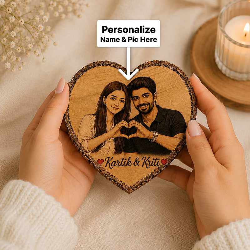 Personalized Rustic Wooden Couple Photo Plaque Romantic Gift | Love Craft Gifts™