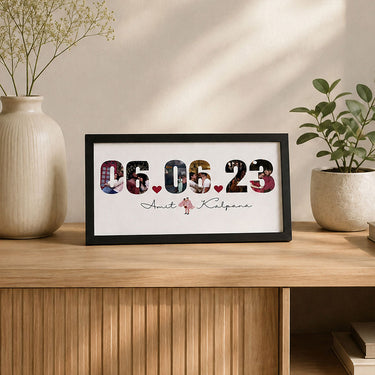 Personalized Special Date Photo Collage Frame 6x12" | Couple Gift