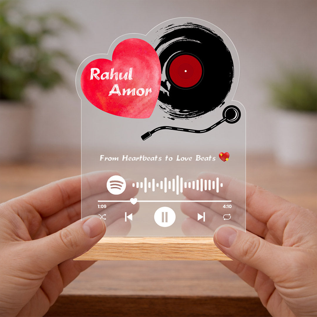 Personalized Spotify Acrylic Table Stand | Custom Song Gift for Boyfriend, Girlfriend, Husband & Wife | Love Craft Gifts™