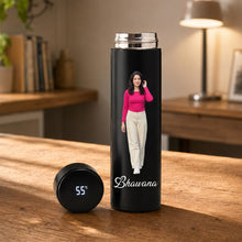 Personalized Temperature Display Stainless Steel Water Bottle | Vacuum Insulated Smart Flask Gift | 500ml | Love Craft Gifts™