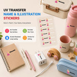 Personalized UV Ink Transfer Name Labels with Barbie Design | Custom Sticker Sheet (12 Stickers) | Love Craft Gifts™
