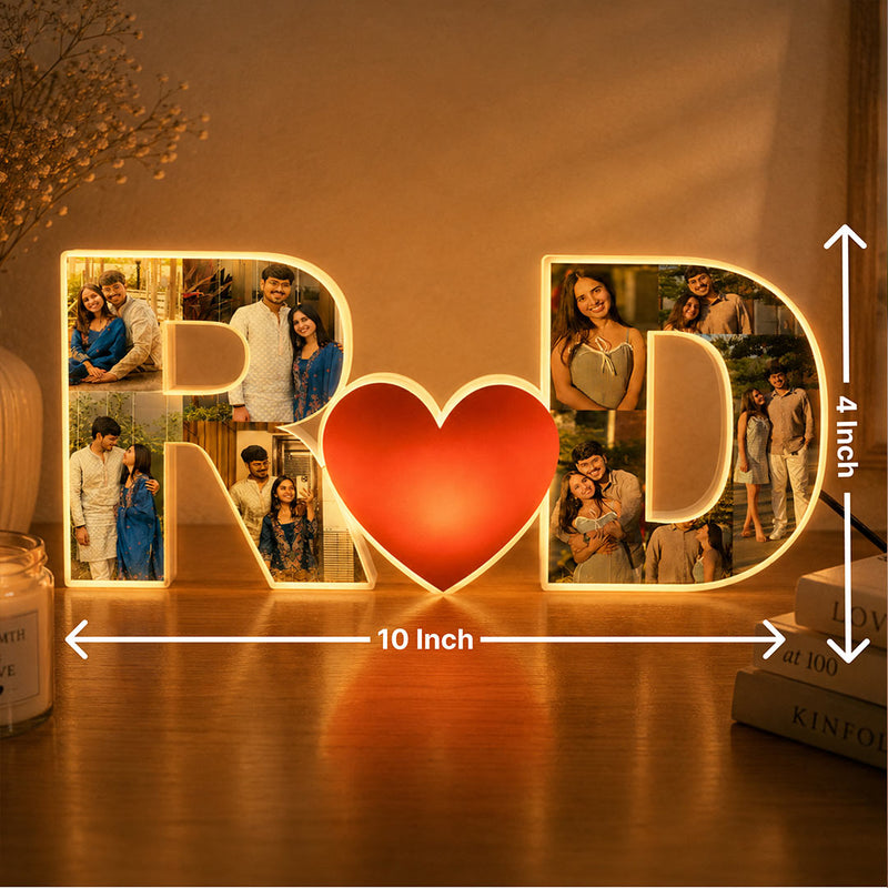 Personalized Couple LED Photo Lamp 10x4" | Romantic Table Top Gift | Love Craft Gifts™