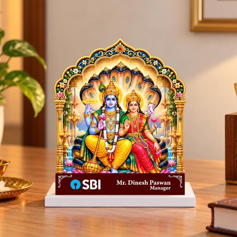 Personalized Vishnu Lakshmi Table Stand 6x6" | Diwali Corporate Gift | Love Craft Gifts™