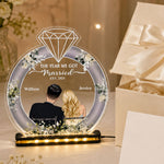 Personalized Wedding Ring Light with Couple Names