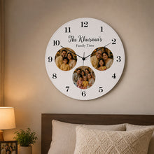 Personalized Wooden Photo Wall Clock 12x12" | Anniversary & Wedding Gift | Love Craft Gifts™