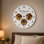 Personalized Wooden Home Wall Clock | Custom Family Photos & Name | Love Craft Gifts™