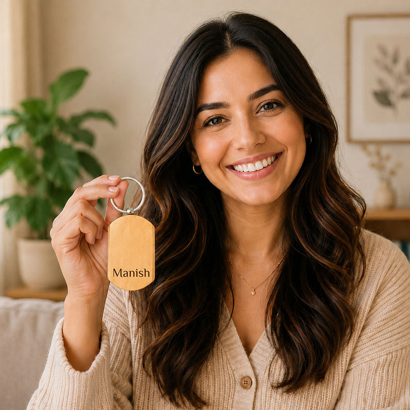 Personalized Wooden Name Keychain | Custom Engraved Wooden Keyring | Love Craft Gifts™
