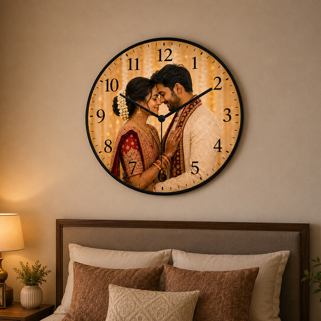 Personalized Wooden Photo Clock | Custom MDF Wall Clock Gift | Love Craft Gifts™