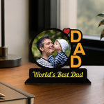 Personalized World’s Best Dad Photo Table Stand 4x5" | Custom Father Gift