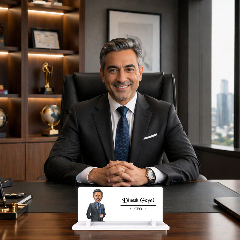 Personalized Acrylic CEO Desk Name Plate | Custom Office Table Name Sign Gift for Professionals & Business Leaders - 7x3" | Love Craft Gifts™