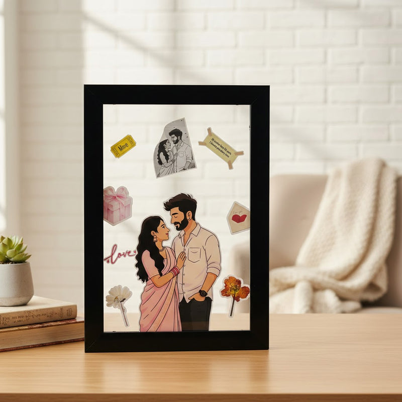 Personalized Acrylic Couple Frame – 8×12” | Custom Illustration | Love Craft Gifts