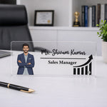 Personalized Acrylic Office Name Plate | Custom Desk Name Sign Gift for Managers, Professionals & Corporate Employees - 7x6" | Love Craft Gifts™